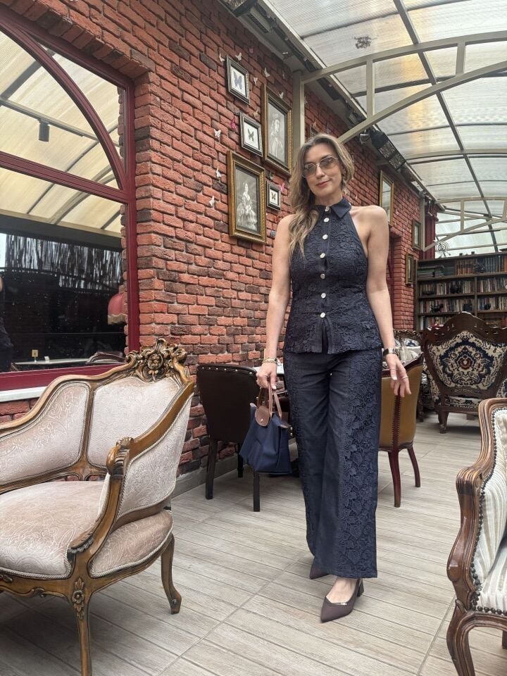 DANTEL GARNİLİ KOLSUZ JEAN TAKIM M - Lacivert