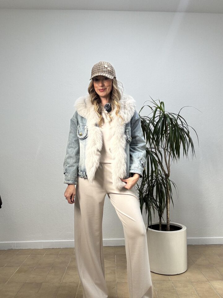 İTHAL KÜRKLÜ JEAN MONT STD - Beyaz