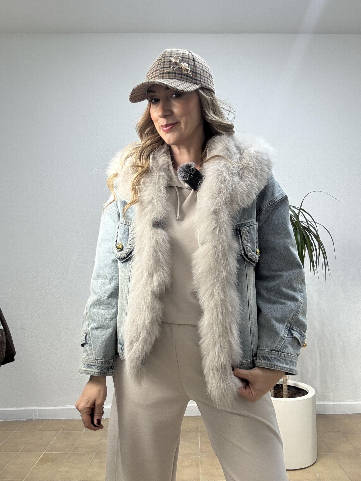 İTHAL KÜRKLÜ JEAN MONT STD - Beyaz