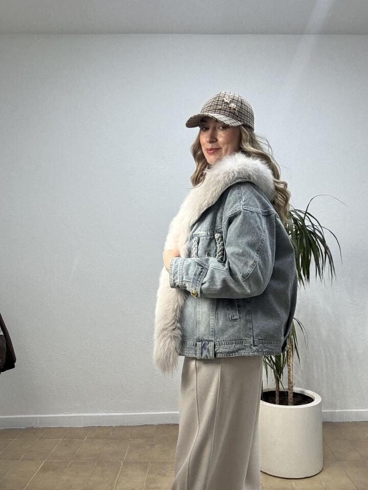 İTHAL KÜRKLÜ JEAN MONT STD - Beyaz