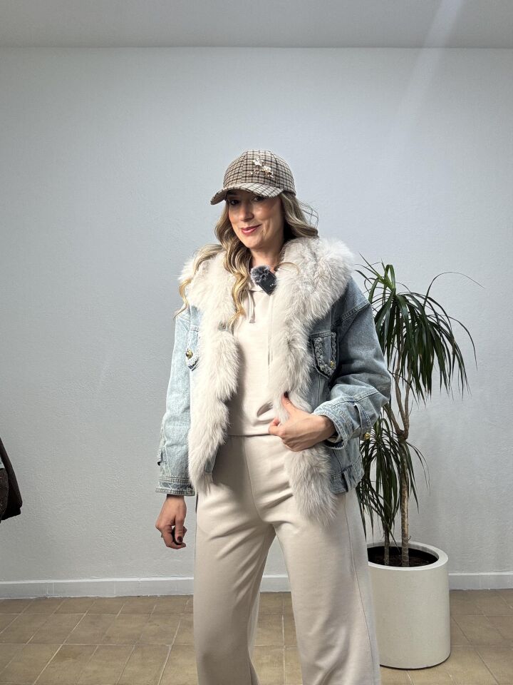 İTHAL KÜRKLÜ JEAN MONT STD - Beyaz