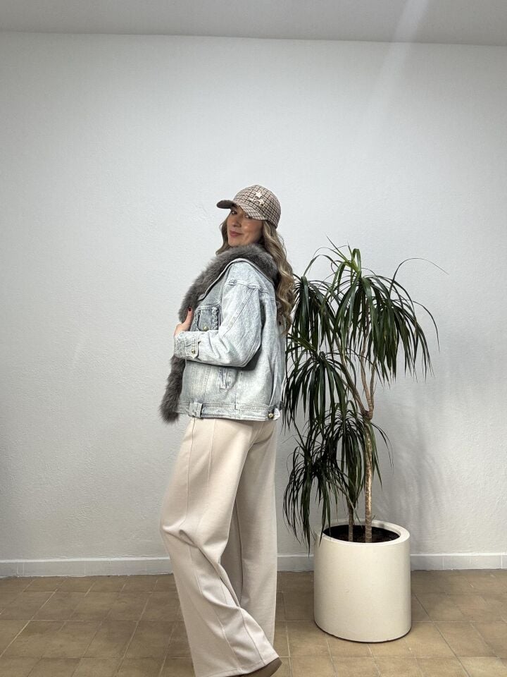 İTHAL KÜRKLÜ JEAN MONT STD - Gri