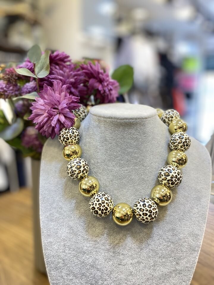 LEOPAR DESENLİ YUV. KO BEYAZ - ALTIN