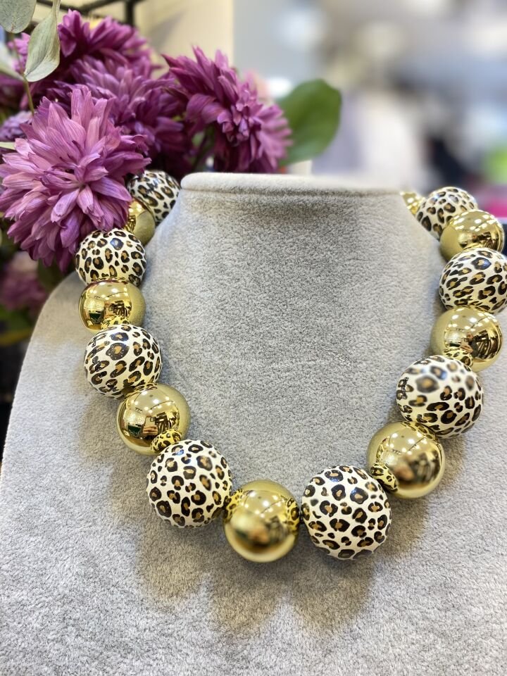 LEOPAR DESENLİ YUV. KO BEYAZ - ALTIN