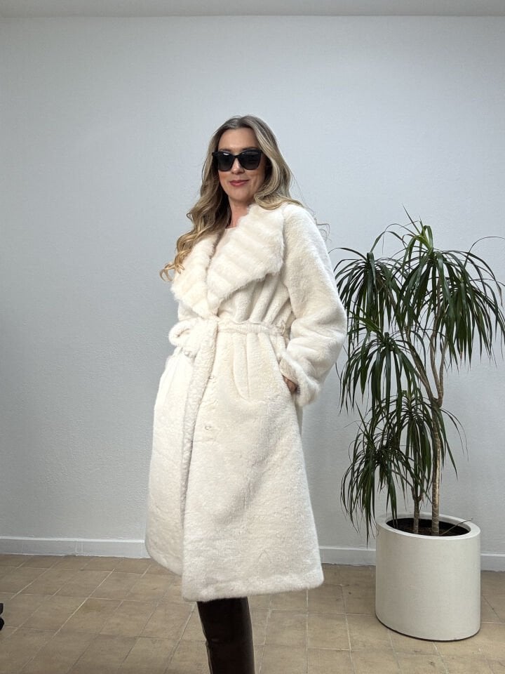 İTHAL DÜZ DESEN UZUN KÜRK DP059 Kahverengi - STD