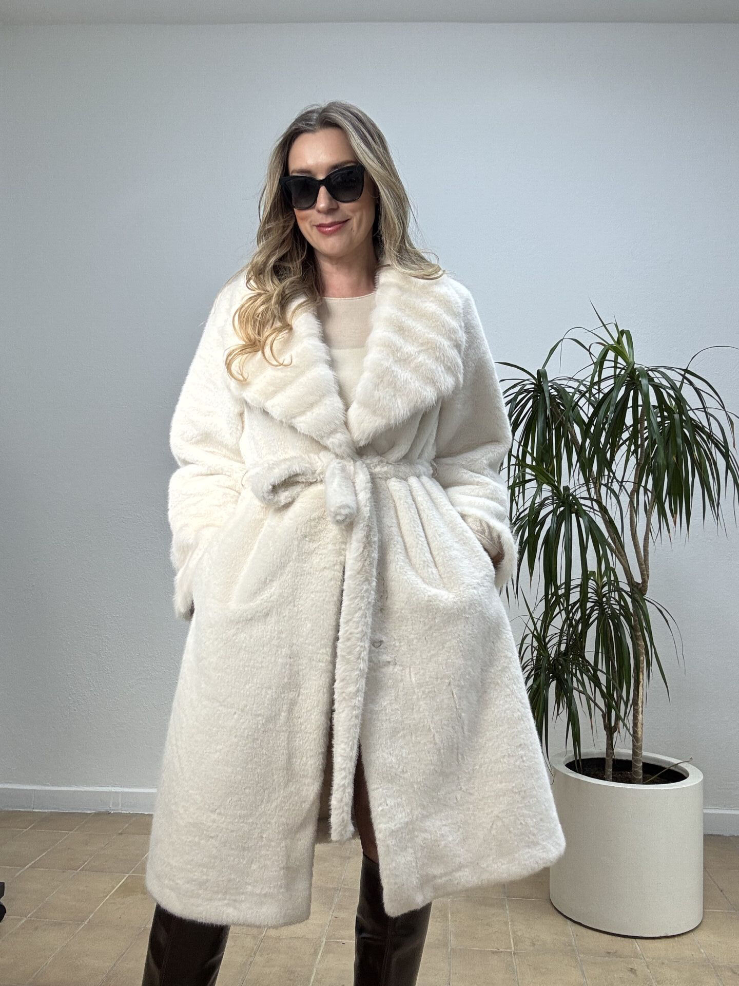 İTHAL DÜZ DESEN UZUN KÜRK DP059 Kahverengi - STD