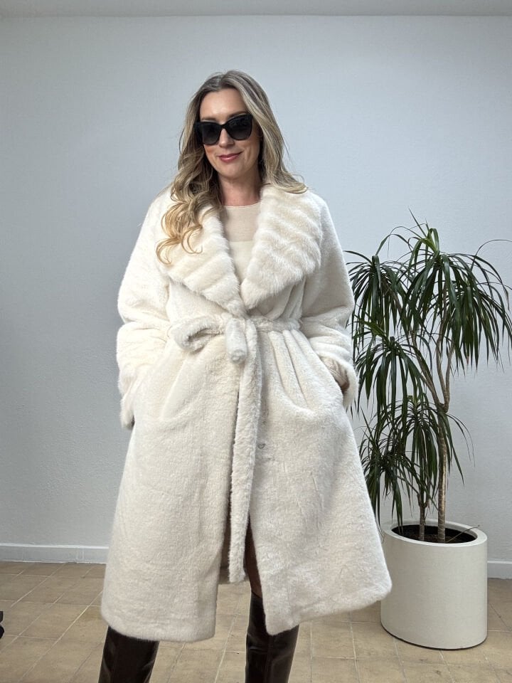 İTHAL DÜZ DESEN UZUN KÜRK DP059 Kahverengi - STD