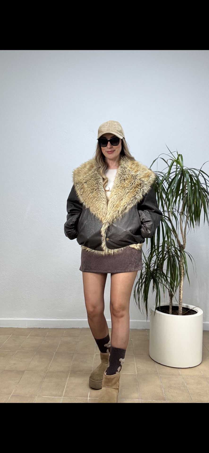 İTHAL İÇİ KÜRKLÜ MONT DP054 STD - Kahverengi