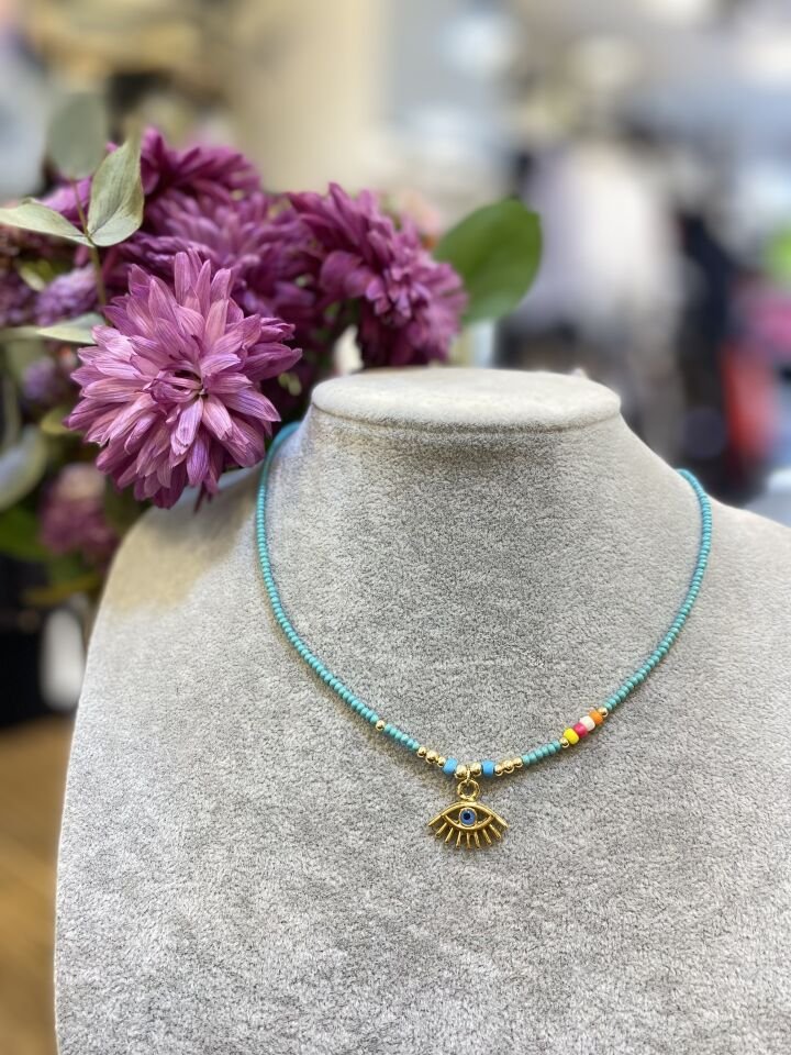 GÖZ FİGÜR BONC. CHOKER KO MAVİ