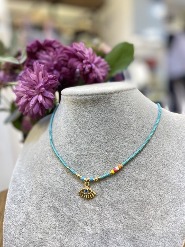 GÖZ FİGÜR BONC. CHOKER KO MAVİ