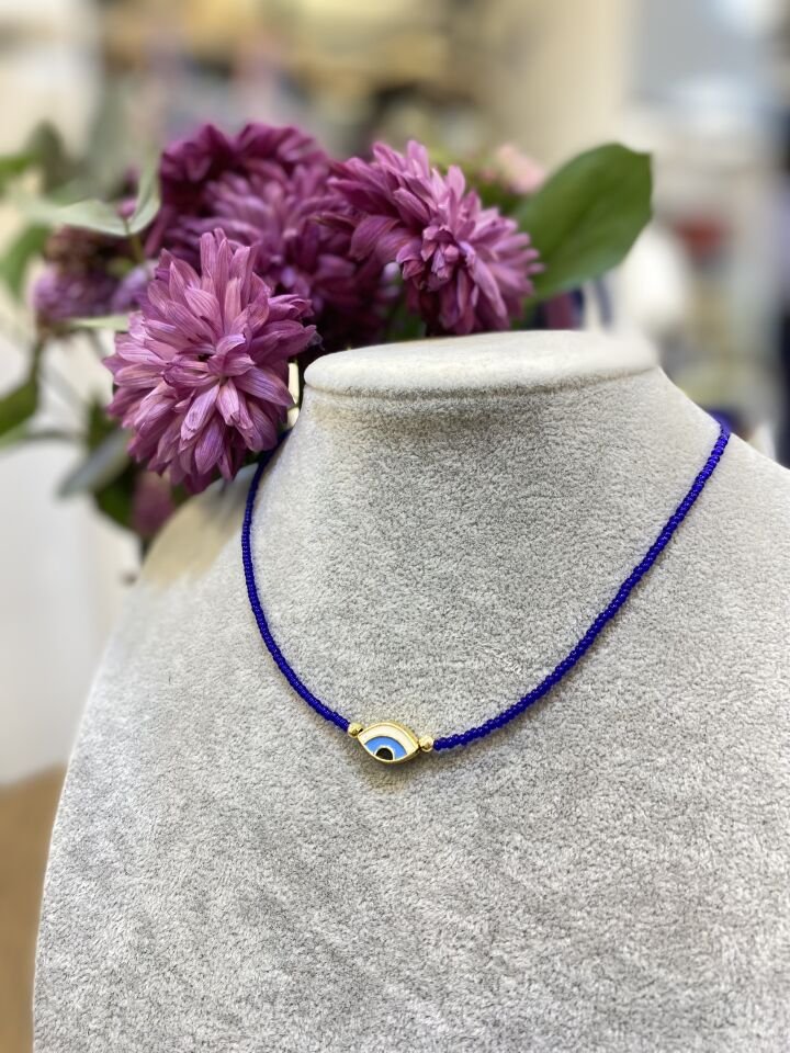 GÖZ FİGÜR BONC. CHOKER KO LACİVERT