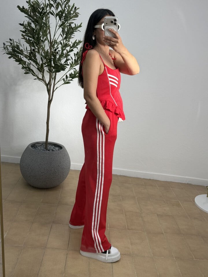 KIRMIZI BÜSTİYERLİ ÖRME TAKIM 0503 M