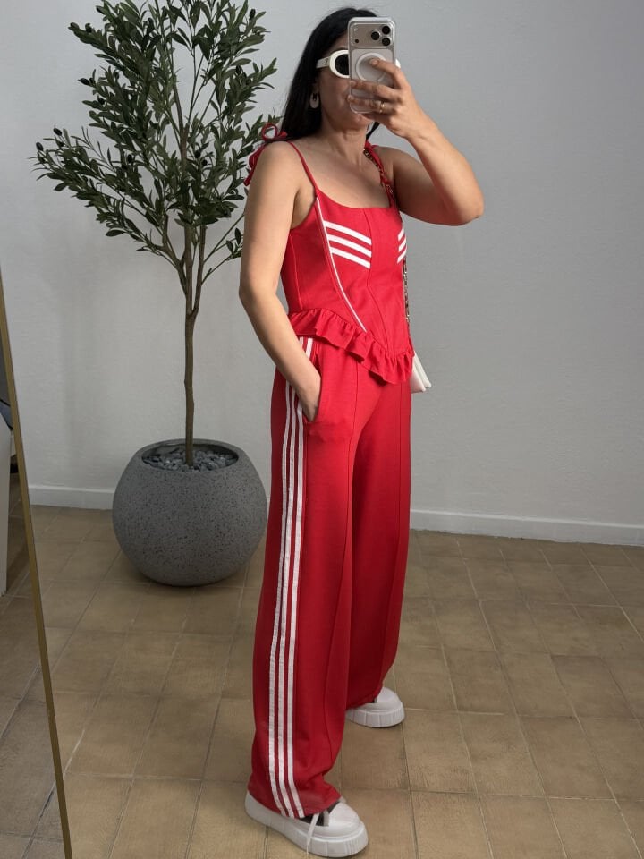 KIRMIZI BÜSTİYERLİ ÖRME TAKIM 0503 M