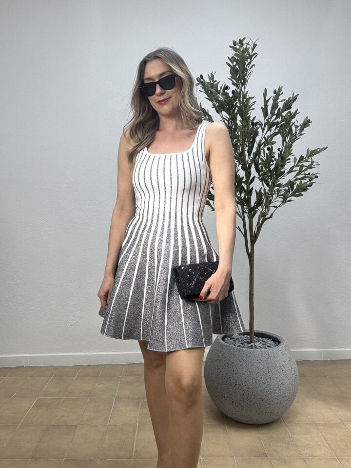 İTHAL SİMLİ MİNİ ELBİSE Gri - STD