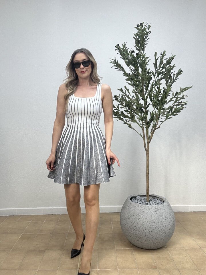 İTHAL SİMLİ MİNİ ELBİSE Gri - STD