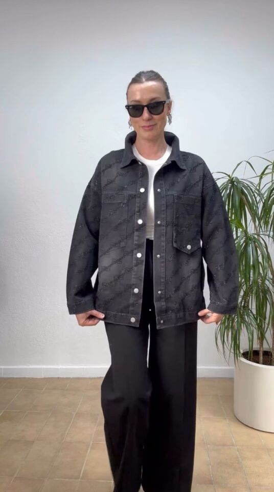 İTHAL B TAŞLI KOT CEKET SIYAH - STD