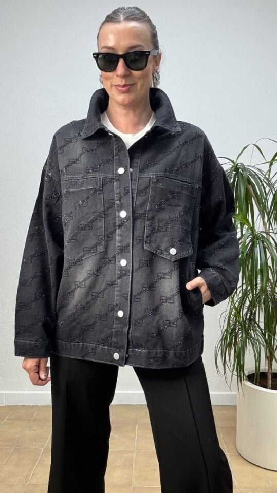 İTHAL B TAŞLI KOT CEKET SIYAH - STD