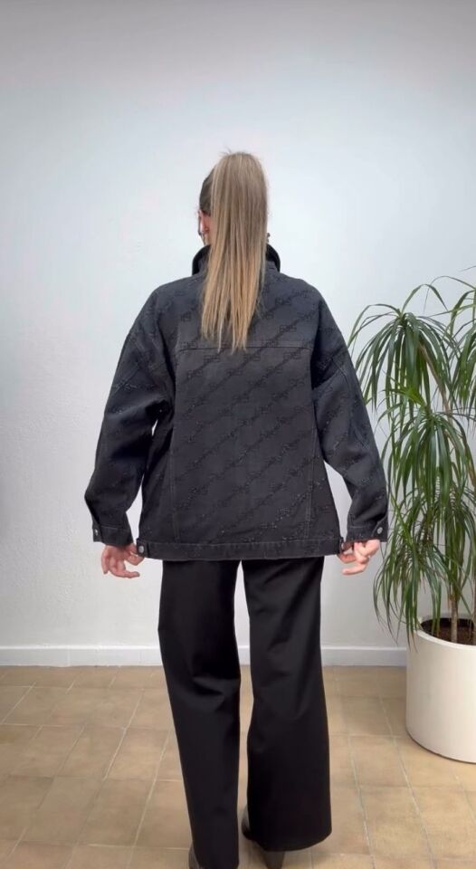 İTHAL B TAŞLI KOT CEKET SIYAH - STD