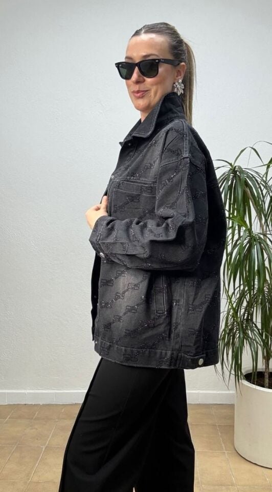 İTHAL B TAŞLI KOT CEKET SIYAH - STD