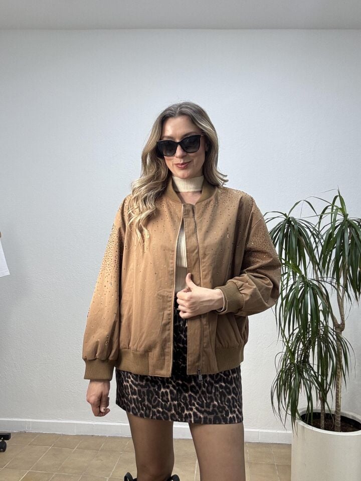 İTHAL TAŞLI BOMBER MONT STD - Yeşil