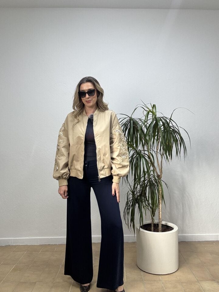 İTHAL KOLLARI TAŞLI MONT STD - Bej