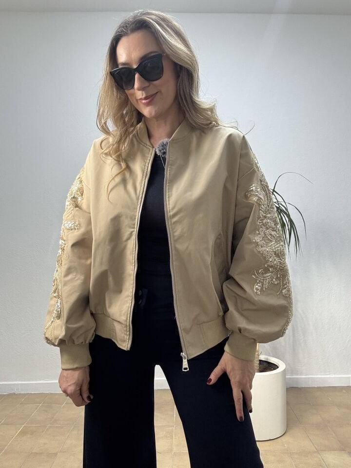 İTHAL KOLLARI TAŞLI MONT STD - Bej