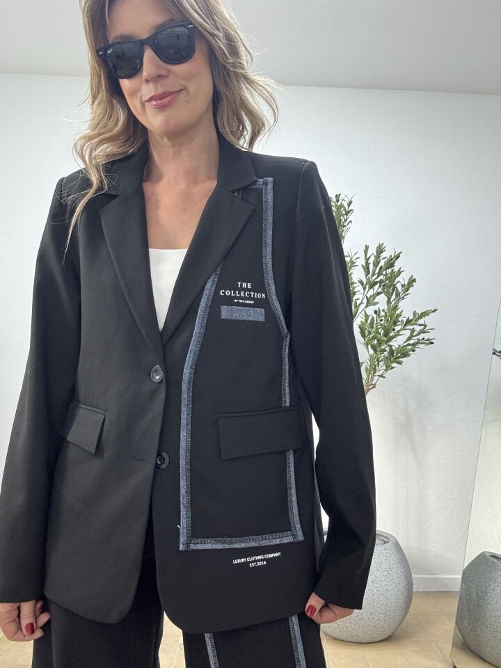 İTHAL JEAN DETAYLI CEKETLİ TAKIM XS - Siyah