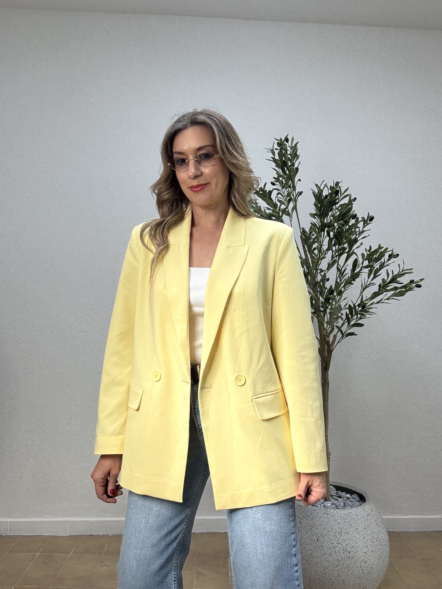 BLAZER CEKET 60769 36 - Sarı