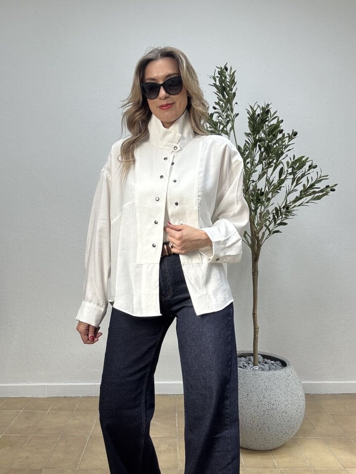 DROP DÜĞMELİ TENSEL GÖMLEK 3137 DROP DÜĞMELİ TENSEL GÖMLEK 3137/OLİVE/S