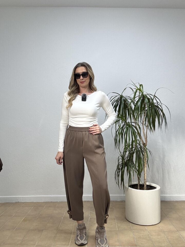 PAÇASI GÜMÜŞ TOKALI ŞALVAR PANTOLON 26Y1547 38 - Kahverengi