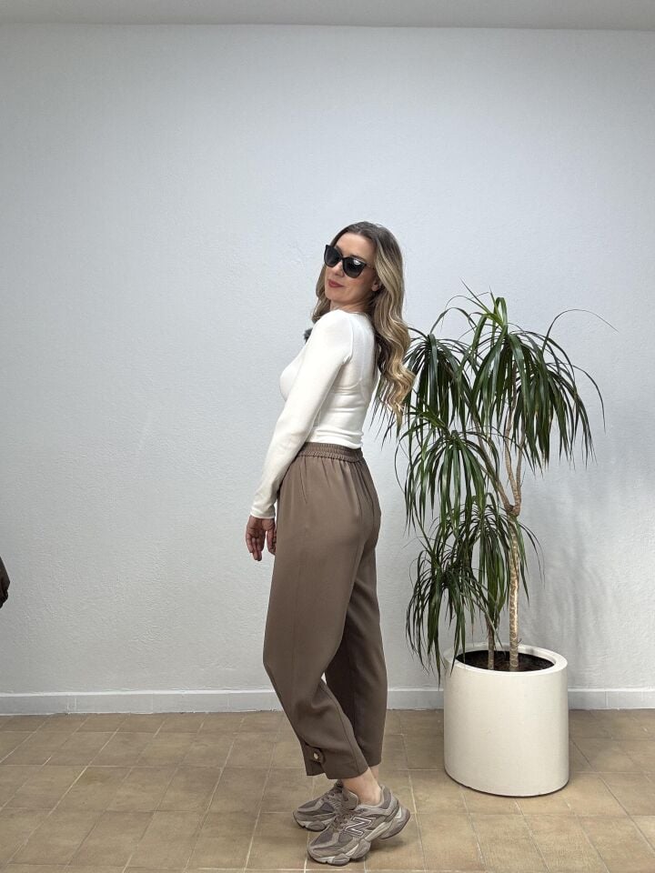 PAÇASI GÜMÜŞ TOKALI ŞALVAR PANTOLON 26Y1547 38 - Kahverengi