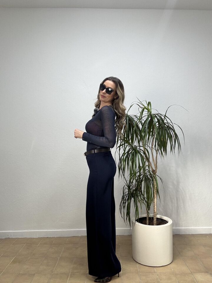 DÜZ PALAZZO PANTOLON 26Y1109 44 - Lacivert