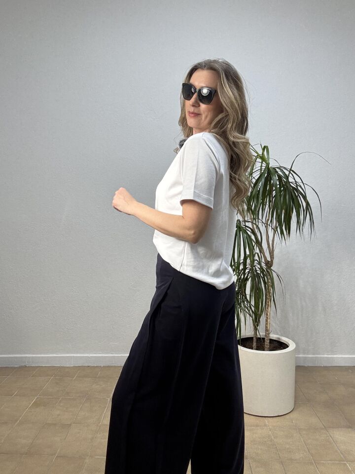 YANLARI AÇILAN MODAL PANTOLON 26Y1604 44 - Lacivert