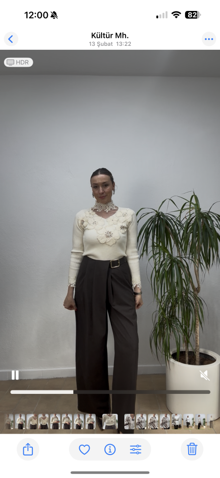 MERKÜR PİLE KEMER DETAYLI PANTOLON 0312 40 - Kahverengi