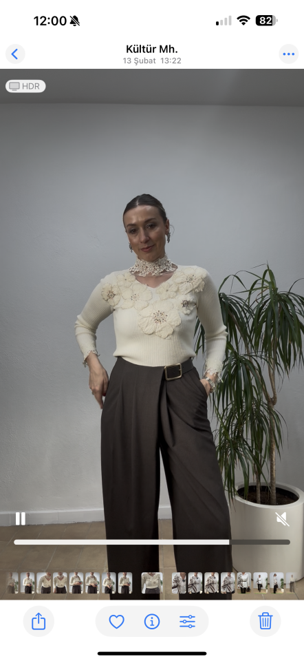 MERKÜR PİLE KEMER DETAYLI PANTOLON 0312 40 - Kahverengi