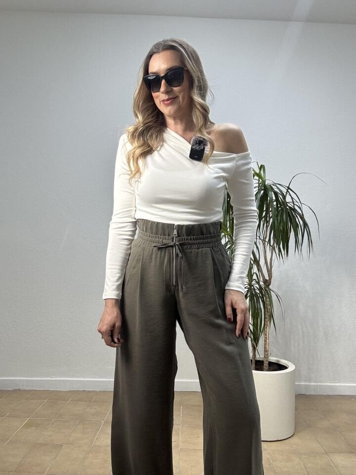 BELİ FERMUARLI PALAZZO PANTOLON 26Y1605 44 - Yeşil