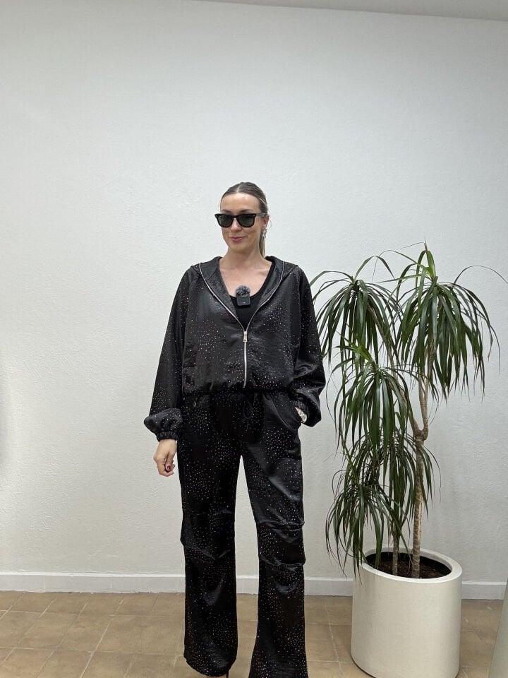 İTHAL PAYETLİ SPOR TAKIM STD - Siyah