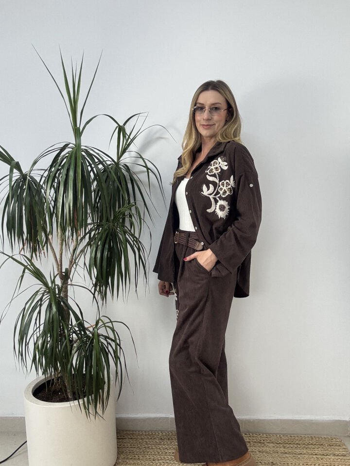 İTHAL KADİFE GÖMLEKLİ TAKIM KHV / STD