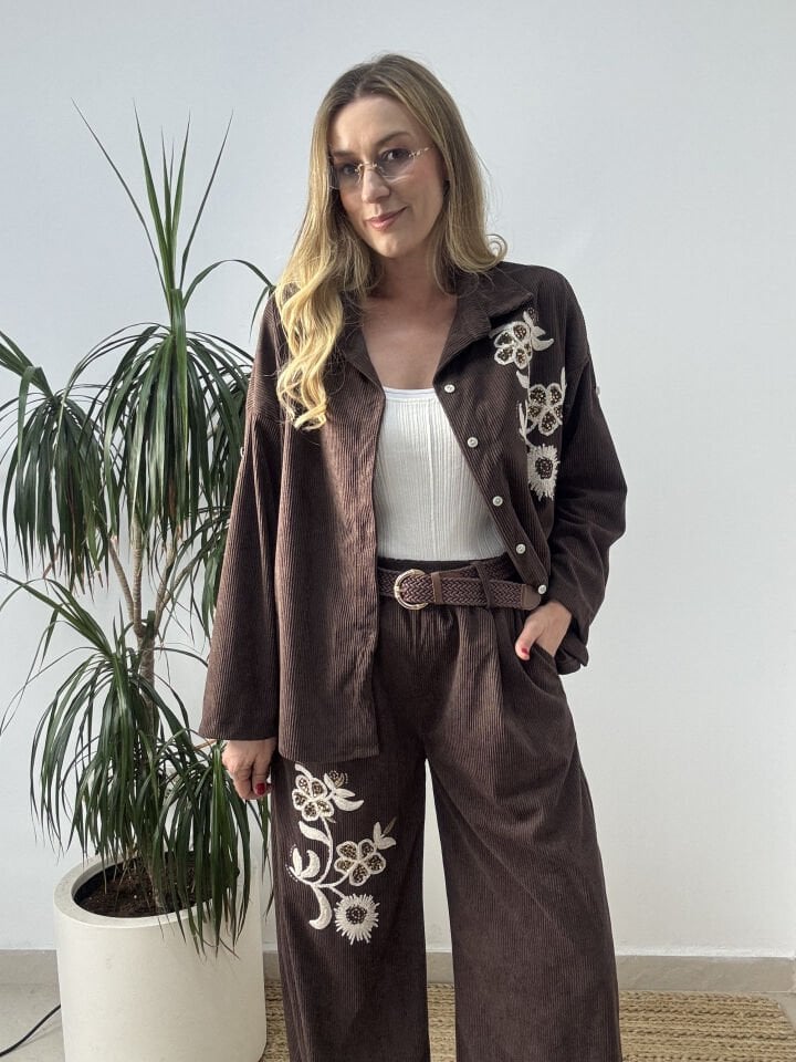 İTHAL KADİFE GÖMLEKLİ TAKIM KHV / STD