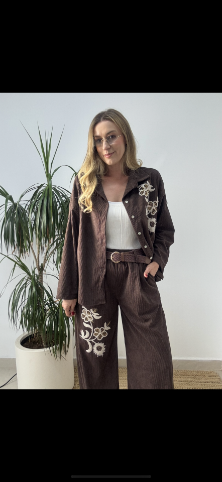 İTHAL KADİFE GÖMLEKLİ TAKIM KHV / STD