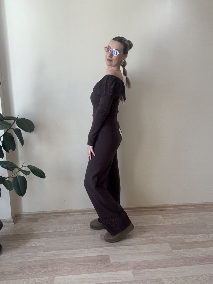 İTHAL DANTEL BLUZLU TRİKO TAKIM KHV / STD