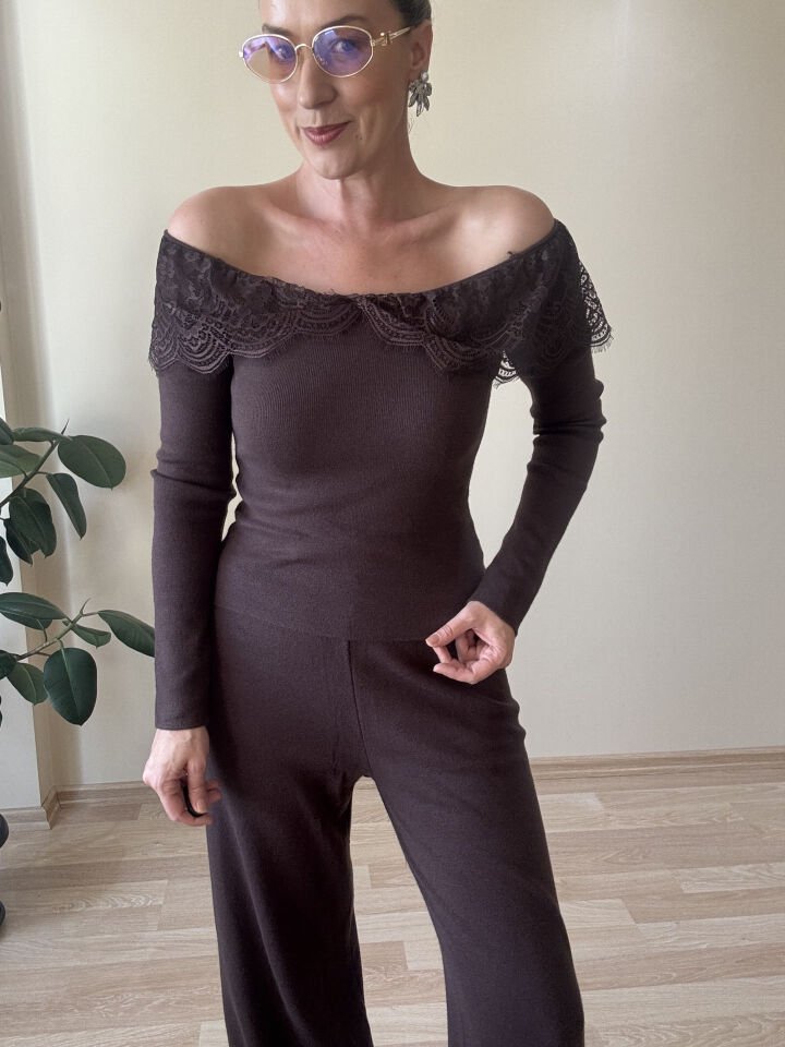 İTHAL DANTEL BLUZLU TRİKO TAKIM KHV / STD