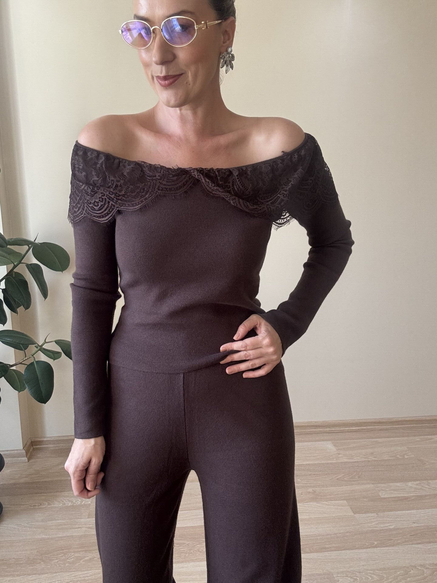 İTHAL DANTEL BLUZLU TRİKO TAKIM KHV / STD