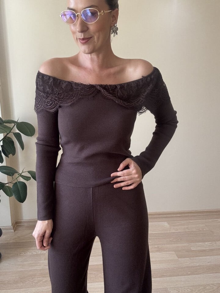 İTHAL DANTEL BLUZLU TRİKO TAKIM KHV / STD