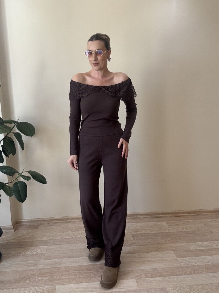 İTHAL DANTEL BLUZLU TRİKO TAKIM KHV / STD