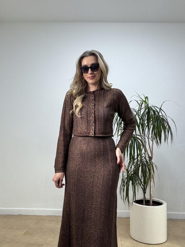 İTHAL SİMLİ ETEKLİ TAKIM STD - Kahverengi