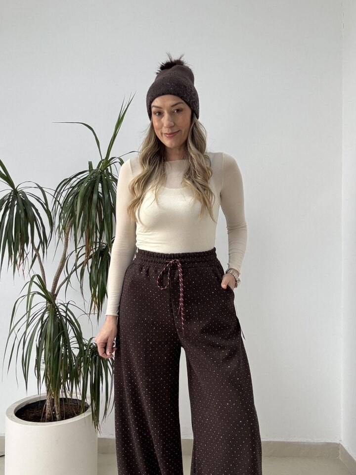 İTHAL TAŞLI PALAZZO PANTOLON KHV / STD