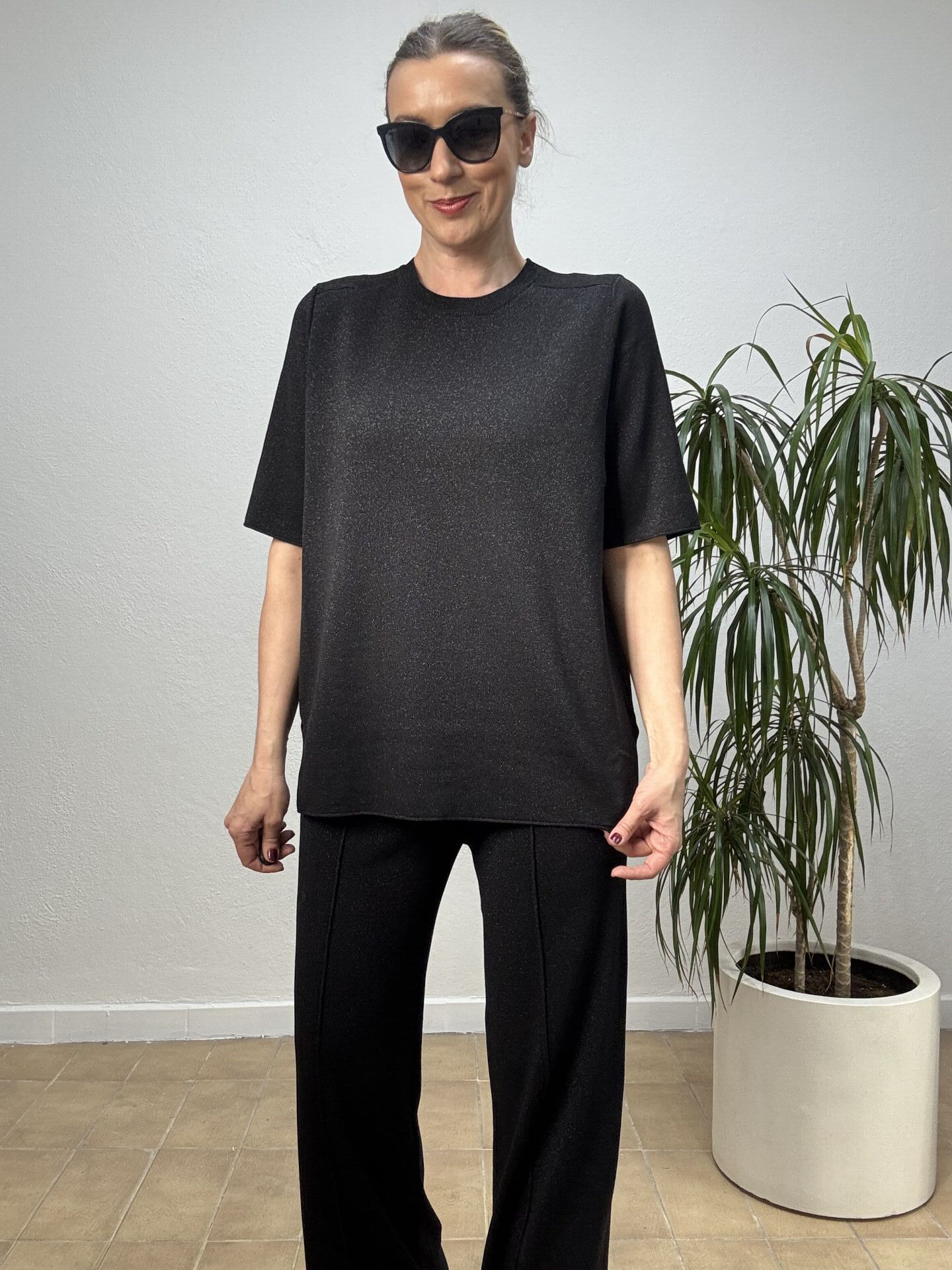 İTHAL BİSİKLET YAKA SİMLİ TAKIM STD - Siyah