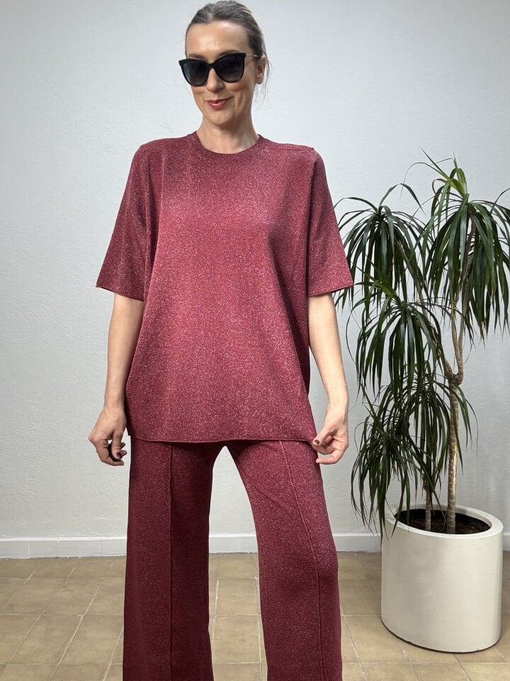 İTHAL BİSİKLET YAKA SİMLİ TAKIM STD - Bordo