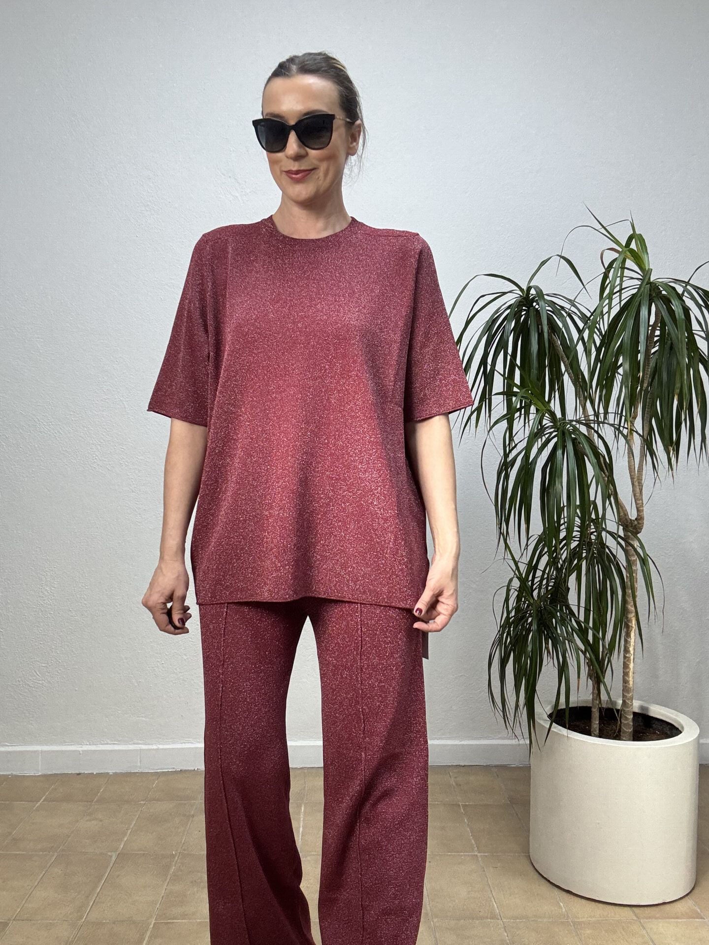 İTHAL BİSİKLET YAKA SİMLİ TAKIM STD - Bordo